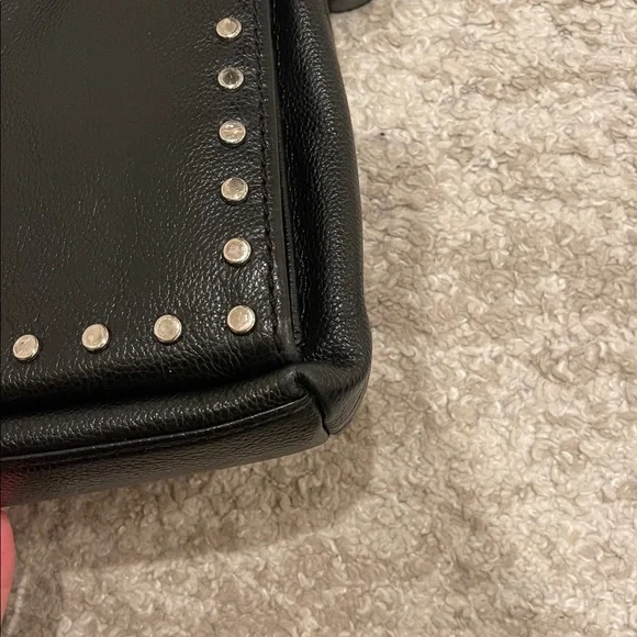 BRIGHTON PRETTY TOUGH BLACK STUDDED ROYCE SUPER ORGANIZERCROSSBODY HANDBAG
